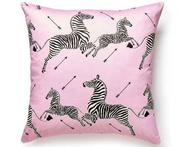 Zebras Petite Pillow Square 22X22 Peony | Scalamandre