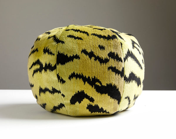 Tigre - Silk Pillow Sphere 12 Dia - Greens & Black | Scalamandre