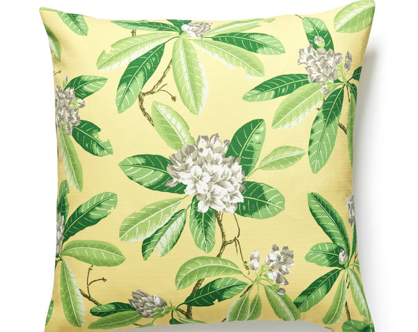Rhododendron Outdoor Pillow Square 22X22 Pineapple | Scalamandre