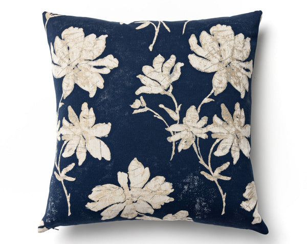 Flore Batik Pillow Square 22X22 Indigo | Scalamandre
