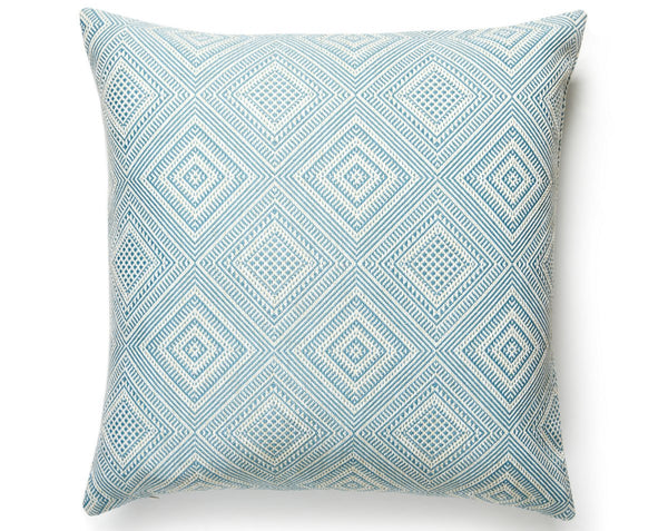 Antigua Weave Outdoor Pillow Square 22X22 Sky | Scalamandre