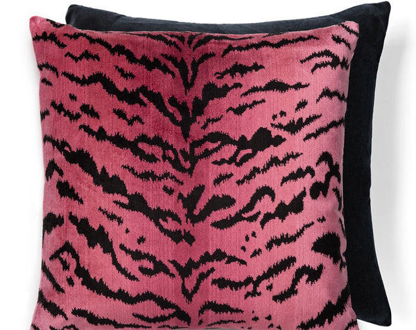 Tigre/velvet Pillow Square 22X22 Reds & Black / Black | Scalamandre