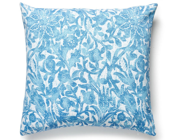 Bali Floral Outdoor Pillow Square 22X22 Caribe | Scalamandre