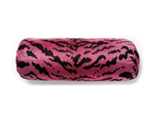 Tigre Pillow Bolster 21X7 Reds & Black | Scalamandre