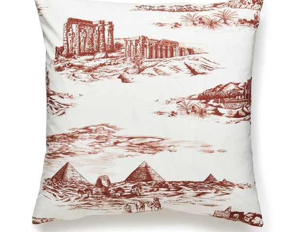 Cairo Toile Pillow Square 22X22 Red Clay | Scalamandre