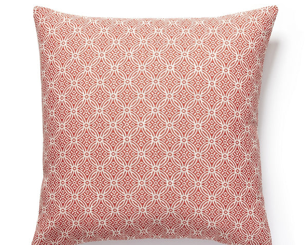 Cape May Outdoor Pillow Square 22X22 Cherry | Scalamandre