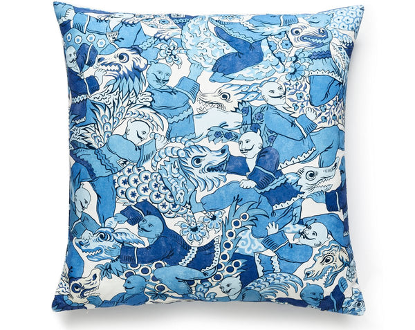 Dragon Dance Pillow Square 22X22 Porcelain | Scalamandre