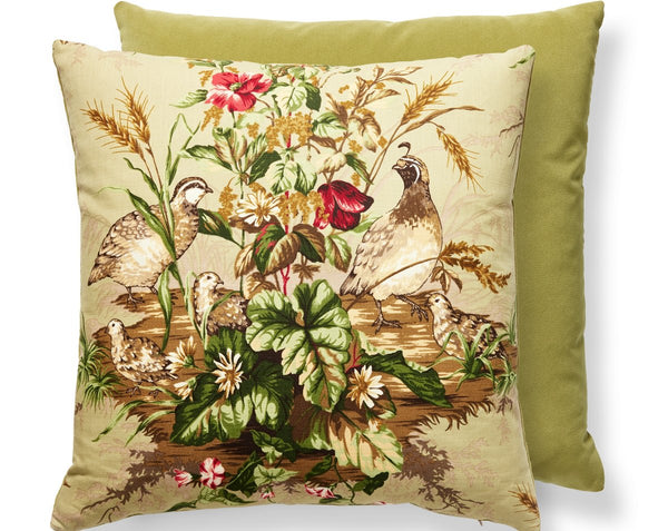 Edwin's Covey Pillow Square 22X22 Multi on Willow | Scalamandre