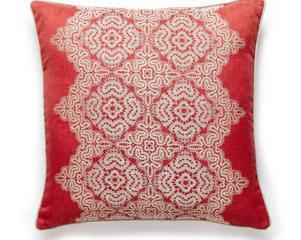 Josephine Pillow Square 22X22 Carnelian | Scalamandre