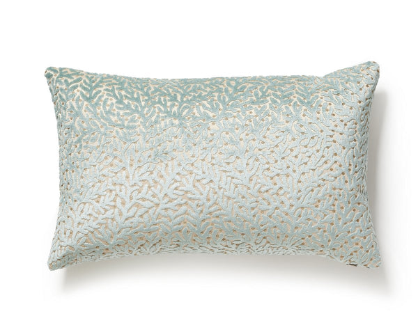 Corallina Velvet Pillow Lumbar 14X22 Lagoon | Scalamandre