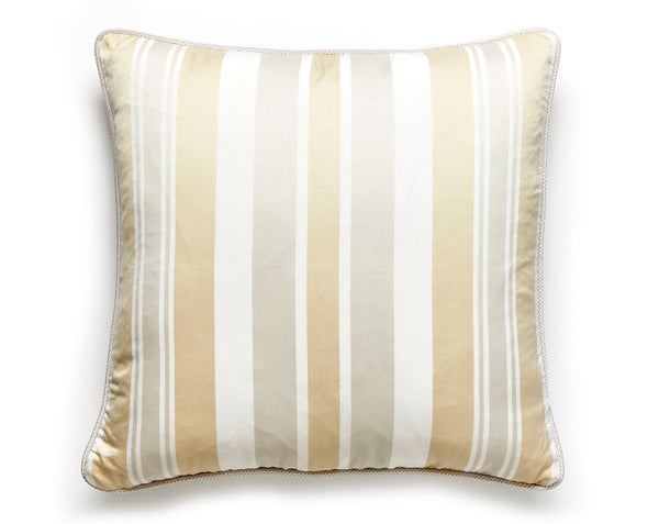 Mayfair Cotton Stripe Pillow Square 22X22 Pebble | Scalamandre