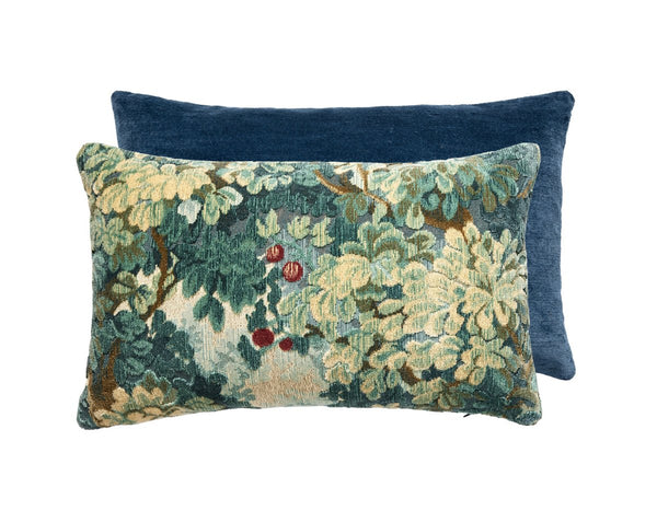 Marly / Como Pillow Lumbar 14X22 Blues / Navy | Scalamandre