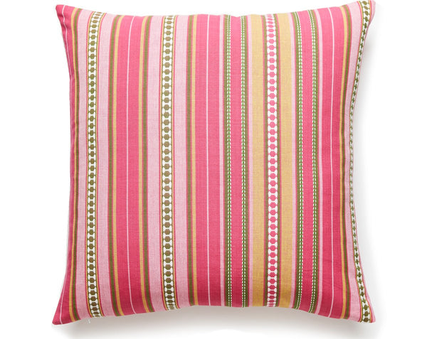 Nile Stripe Pillow Square 22X22 Rose Garden | Scalamandre