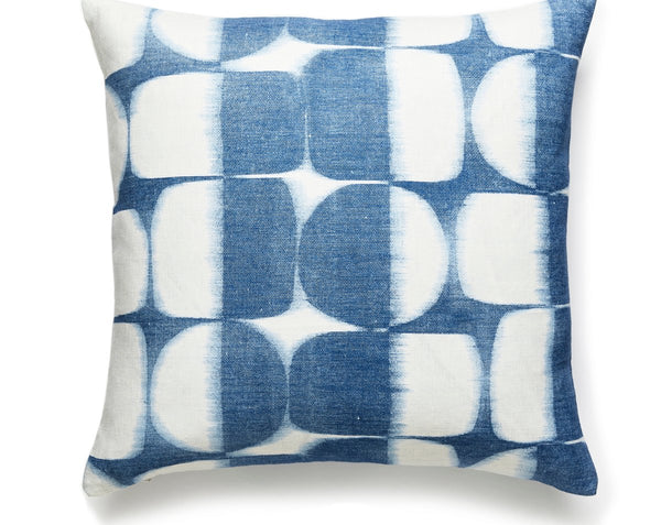 Rift Linen Print Pillow Square 22X22 Blueprint | Scalamandre