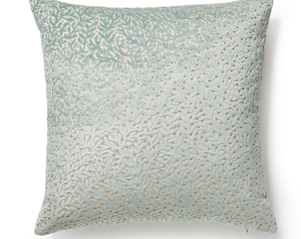 Corallina Velvet Pillow Square 22X22 Lagoon | Scalamandre