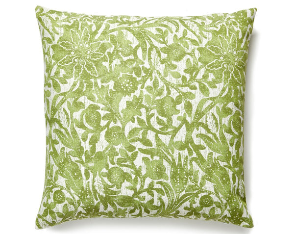 Bali Floral Outdoor Pillow Square 22X22 Palm | Scalamandre