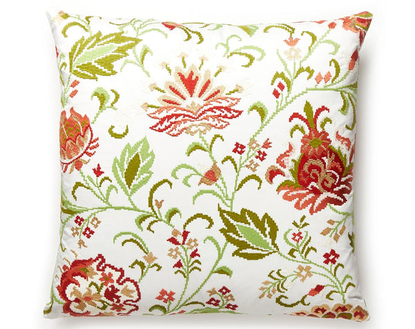 Delphine Embroidery Pillow Square 22X22 Blossom | Scalamandre