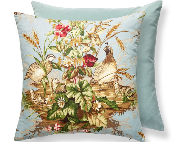 Edwin's Covey Pillow Square 22X22 Multi on London Blue | Scalamandre