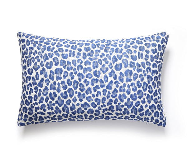Backyard Bengal Outdoor Pillow Lumbar 14X22 Cobalt | Scalamandre