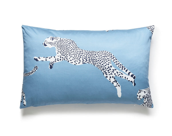 Leaping Cheetah Pillow Lumbar 14X22 Cloud Nine | Scalamandre