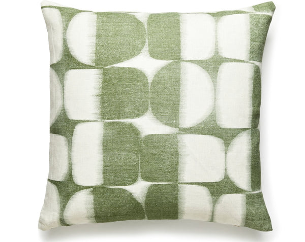 Rift Linen Print Pillow Square 22X22 Basil | Scalamandre