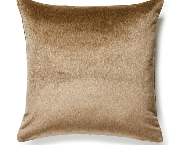 Bay Velvet Outdoor Pillow Square 22X22 Taupe | Scalamandre