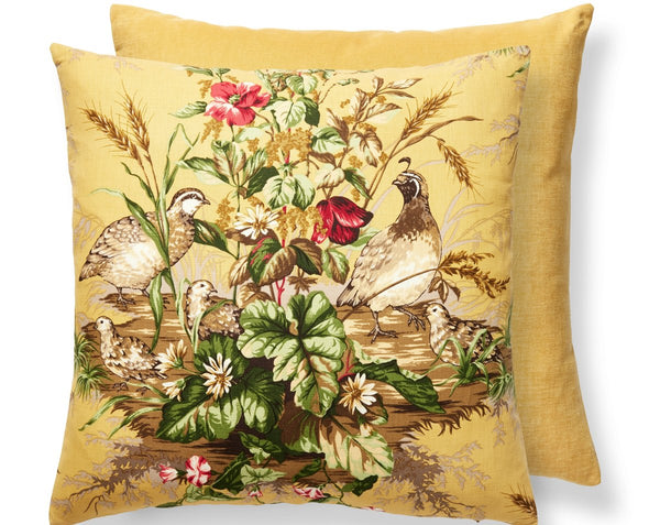 Edwin's Covey Pillow Square 22X22 Multi on Mustard | Scalamandre