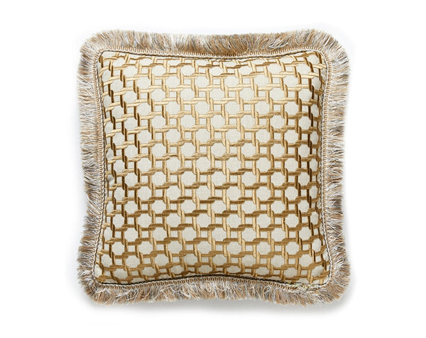 Link Embroidery Pillow Square 22X22 Bronze | Scalamandre