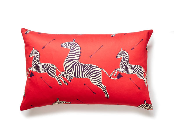Zebras Petite Pillow Lumbar 14X22 Masai Red | Scalamandre