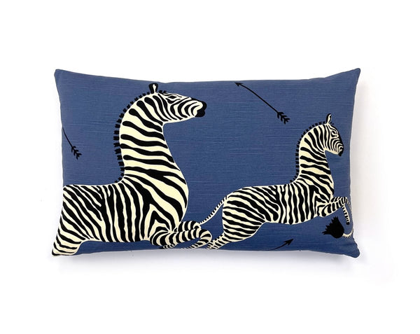 Zebras Pillow Lumbar 14X22 Denim | Scalamandre