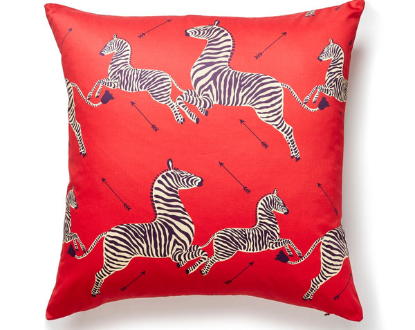 Zebras Petite Pillow Square 22X22 Masai Red | Scalamandre