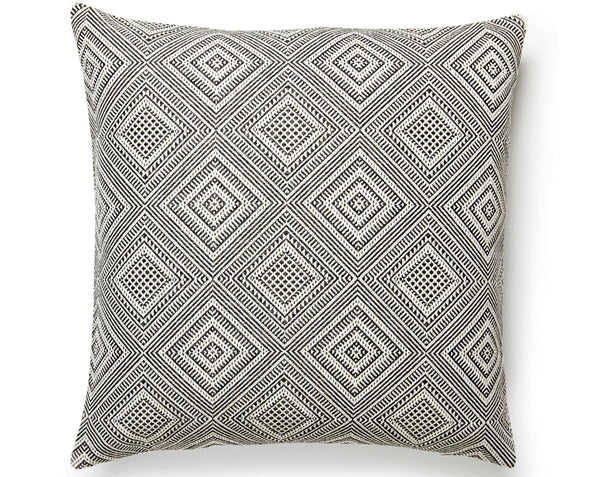 Antigua Weave Outdoor Pillow Square 22X22 Carbon | Scalamandre