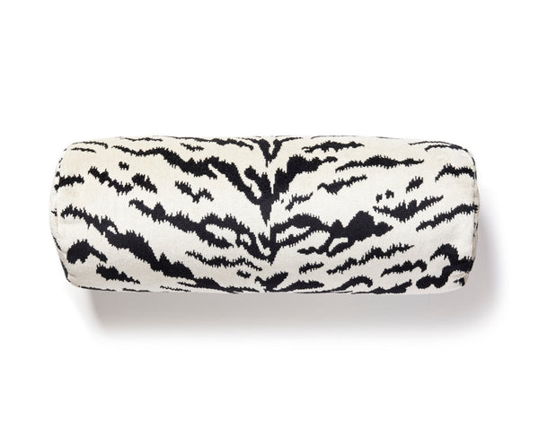 Tigre Pillow Bolster 21X7 Off - White & Black | Scalamandre