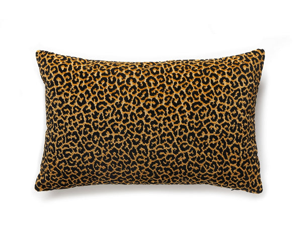 Panthera Velvet Pillow Lumbar 14X22 Ebony | Scalamandre