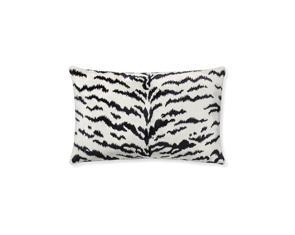 Tigre Pillow Lumbar 14X22 Off - White & Black | Scalamandre