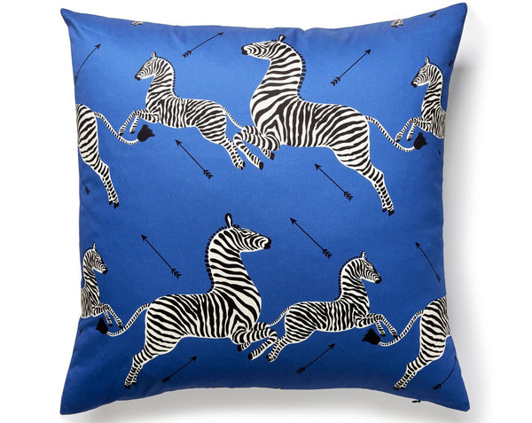 Zebras Petite Pillow Square 22X22 Denim | Scalamandre