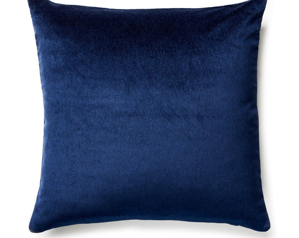 Bay Velvet Outdoor Pillow Square 22X22 Navy | Scalamandre