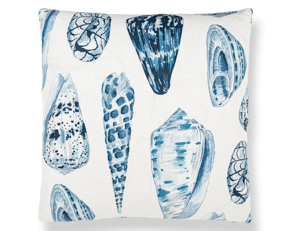 Coquina Linen Print Pillow Square 22X22 Porcelain | Scalamandre