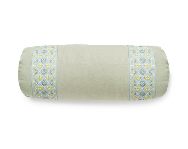 Toscana/hansel Tape Pillow Bolster 21X7 Sea Mist / Summer Breeze | Scalamandre