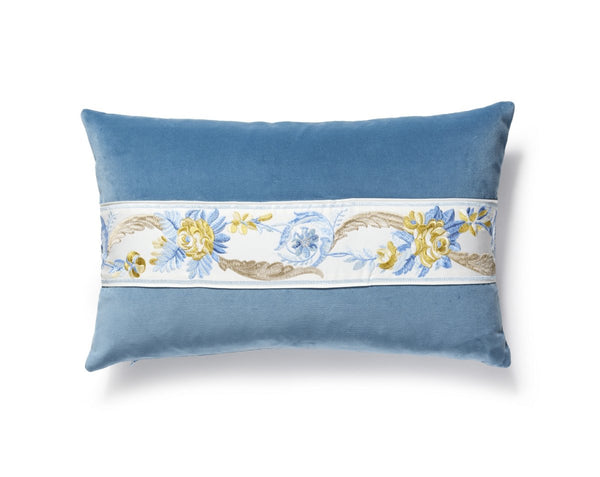 Reine/linley Pillow Lumbar 22X14 Gold and Blue / Soldier Blue | Scalamandre