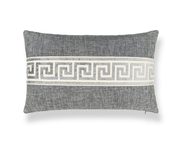 Greek Key Pillow Lumbar 22X14 Stone | Scalamandre