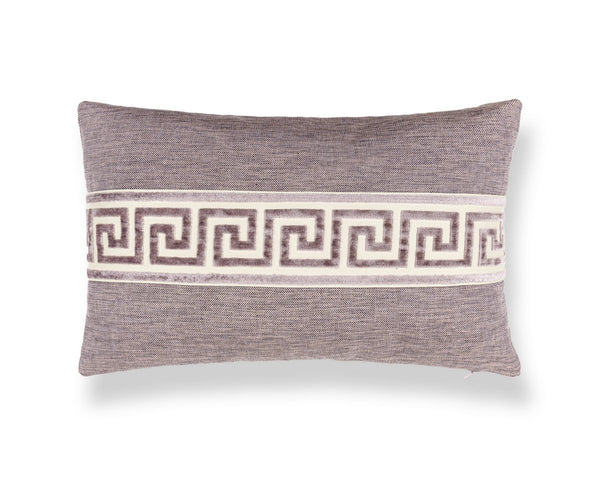 Greek Key Pillow Lumbar 22X14 Antique Heather | Scalamandre