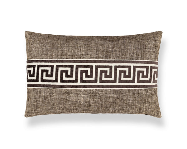 Greek Key Pillow Lumbar 22X14 Umber | Scalamandre
