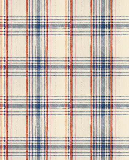 Seaport Plaid - Cream Wallcovering | Mind the Gap