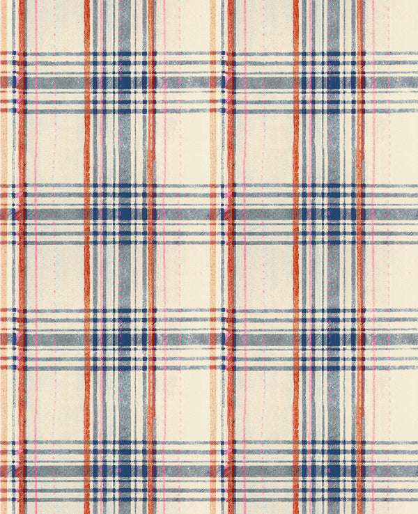 Seaport Plaid - Cream Wallcovering | Mind the Gap