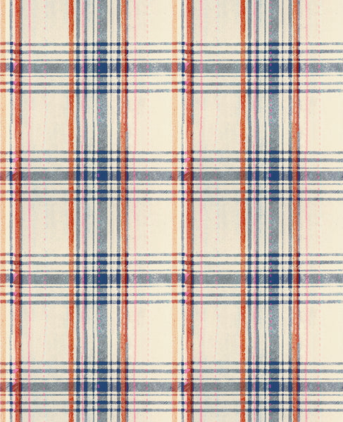 Seaport Plaid Cream Wallpaper | Mind The Gap
