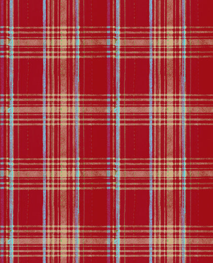 Seaport Plaid - Red Wallcovering | Mind the Gap