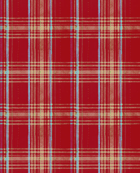Seaport Plaid Red Wallpaper | Mind The Gap