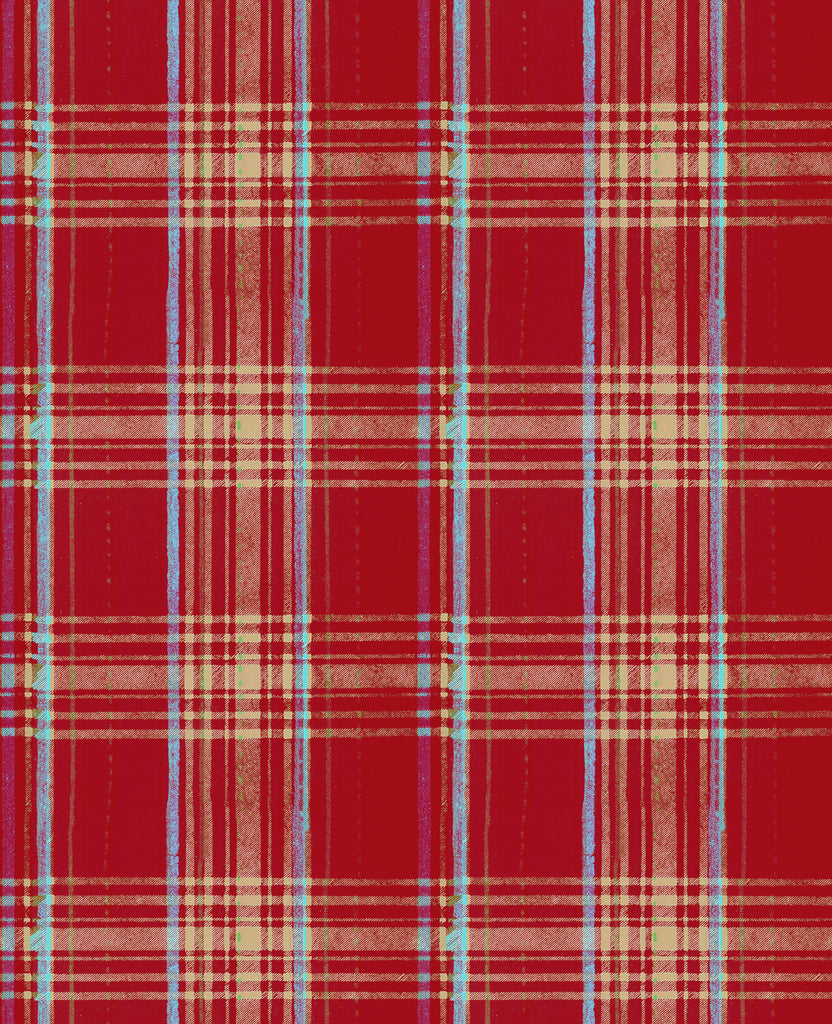 Seaport Plaid Red Wallpaper | Mind The Gap