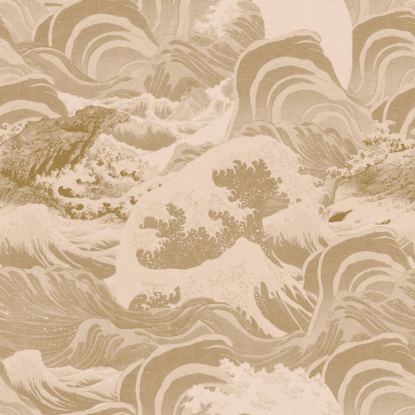 Sea Waves Taupe - Taupe, Beige Wallcovering | Mind the Gap